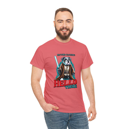 Hello There - Bulldog Jedi - PawWord Clothing - Unisex Heavy Cotton Tee