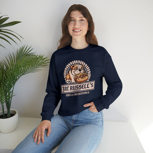 Fat Russell's Subs & Cheesesteaks - English Bulldog- Unisex Heavy Blend™ Crewneck Sweatshirt