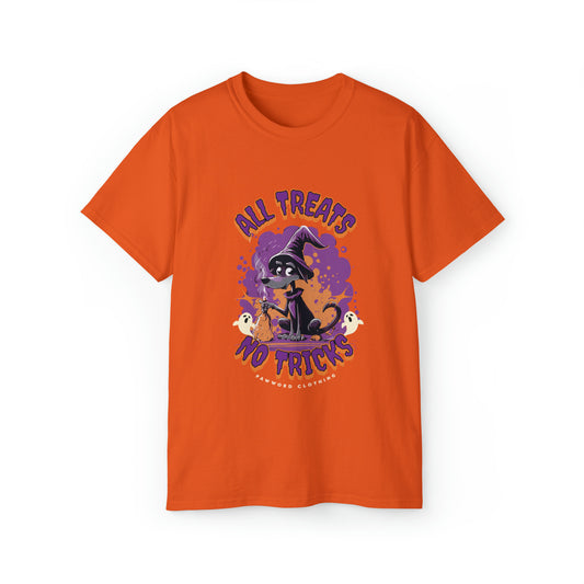 Boxer Halloween Shirt - All Treats No Tricks - Funny Halloween Dog T Shirt Unisex Ultra Cotton Tee