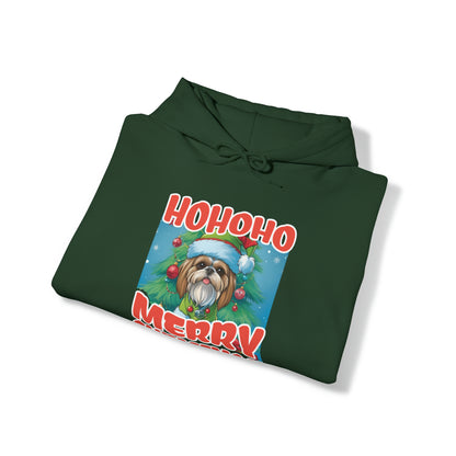 Shih Tzu  Merry Chrismas - Unisex Heavy Blend™ Hooded Sweatshirt