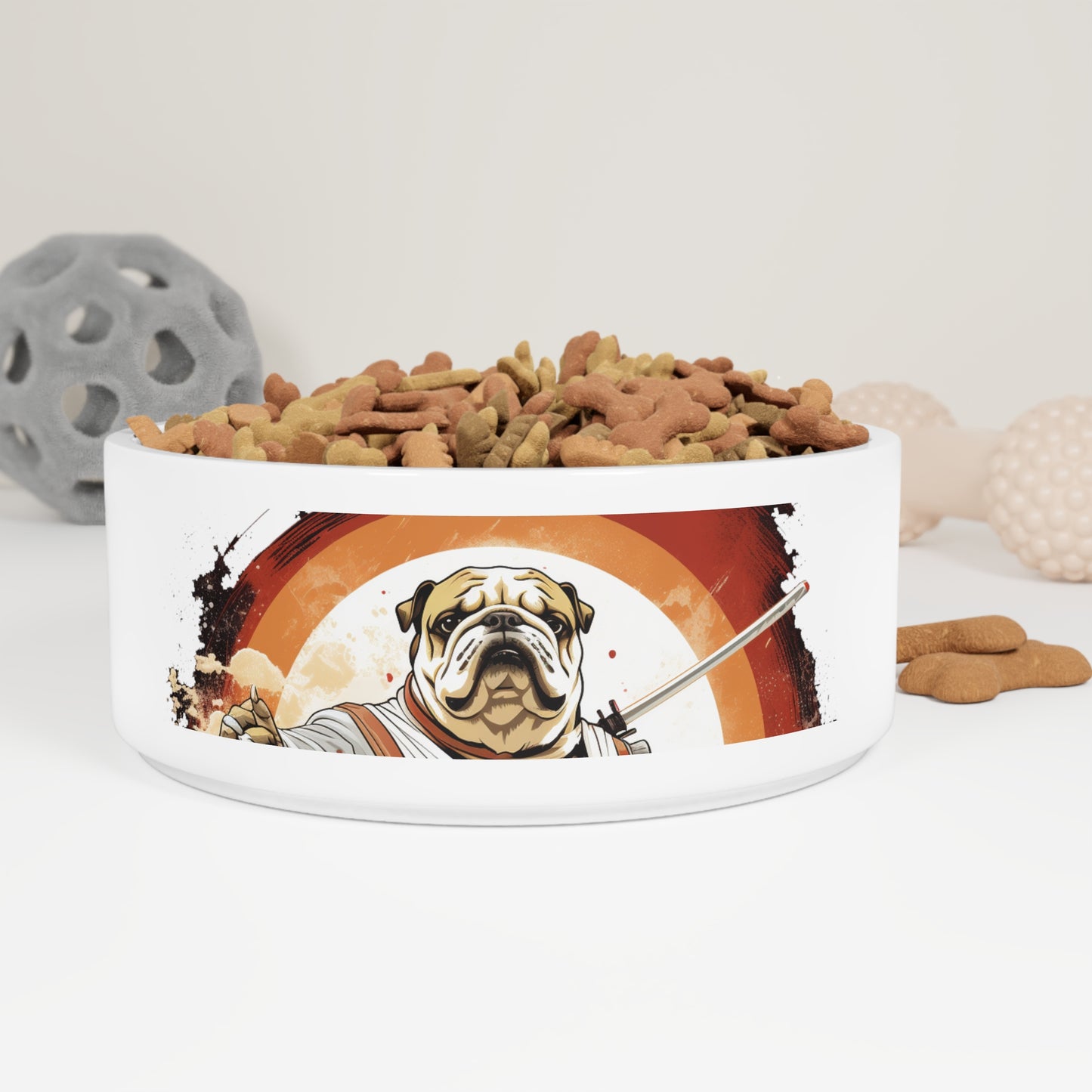 Samurai Bulldog Pet Bowl