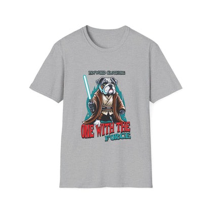 Bulldog - One With The Force - PawWord Clothing Unisex Softstyle T-Shirt