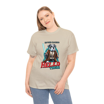 Hello There - Bulldog Jedi - PawWord Clothing - Unisex Heavy Cotton Tee