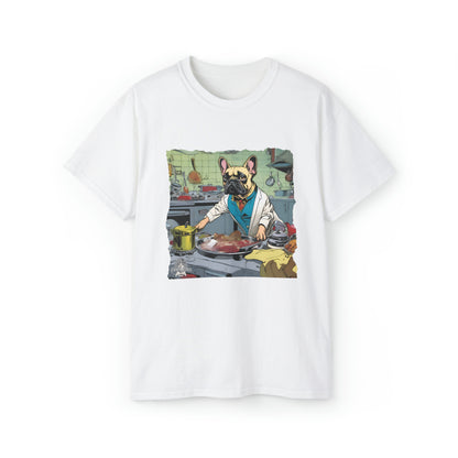 YaYa - The Blonde Frenchie - Cooking - PawWord - Unisex Ultra Cotton Tee