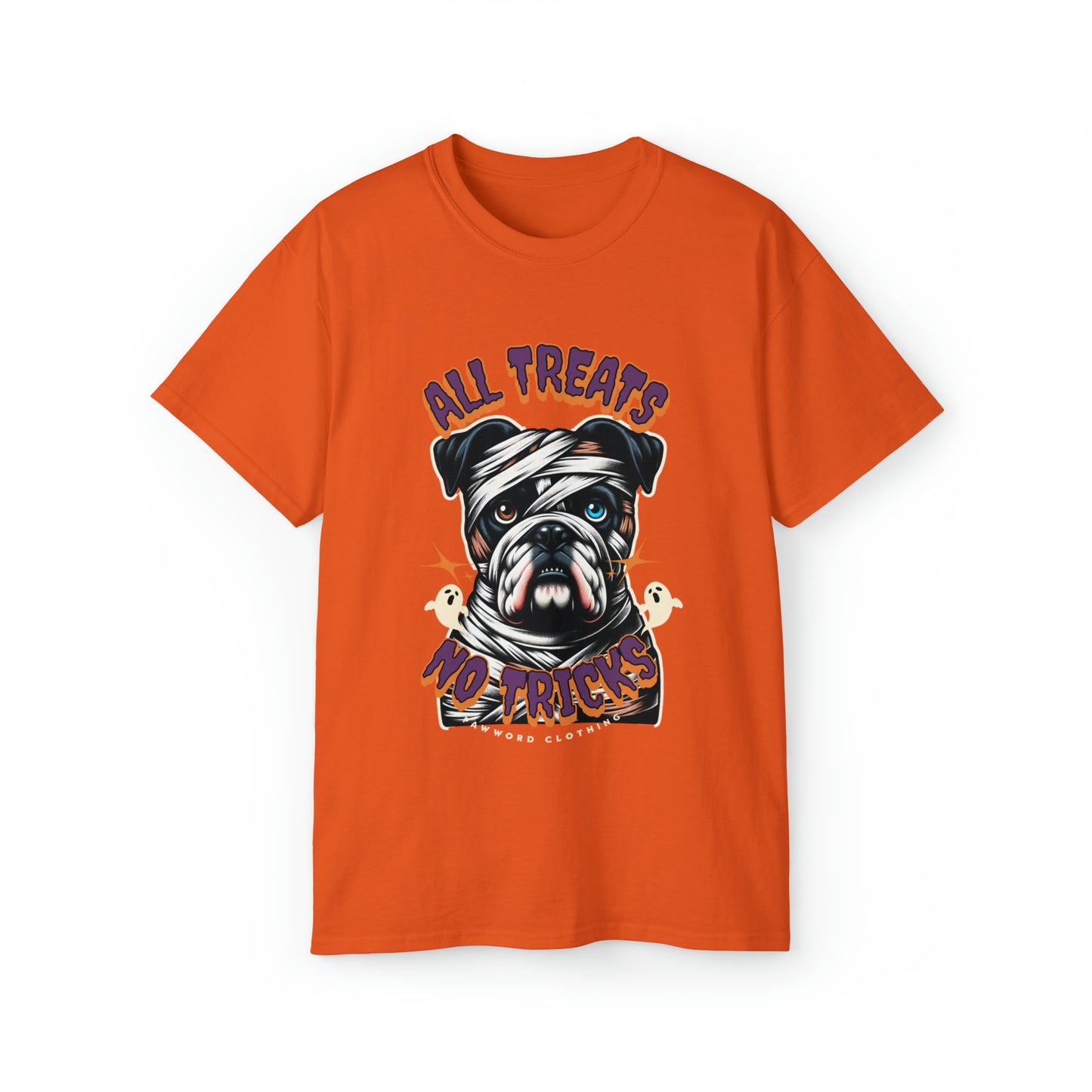 All Treats No Tricks - Millie - Olde English Bulldog - PawWord Charcter - Unisex Ultra Cotton Tee