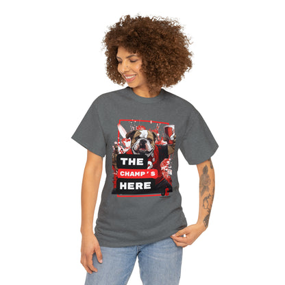 Georgia Bulldog - Champ's Here - Unconditional Clothing Brand - Graffiti T shirt Unisex Heavy Cotton Tee