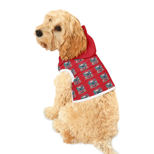 Dog Hoodie With Christmas Pug Pattern