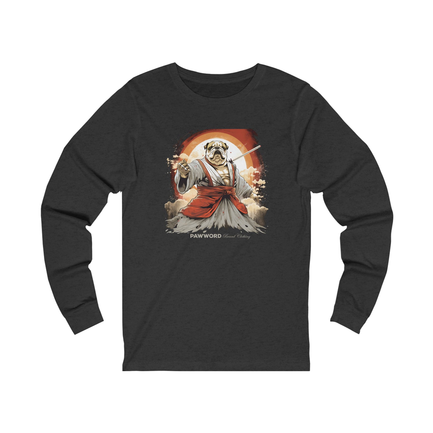 Samurai Bulldog Anime Inspired Long Sleeve - Bulldog Lovers - Unisex Jersey Long Sleeve Tee