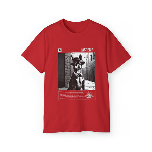 Jasper P.I. - The Jack Russell Terrier Mix - PawWord Brand - Unisex Ultra Cotton Tee