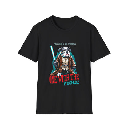 Bulldog - One With The Force - PawWord Clothing Unisex Softstyle T-Shirt