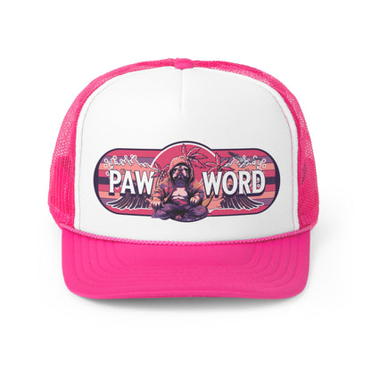 Zen Bulldog Tropical Anime - PawWord Brand Trucker Hat Caps