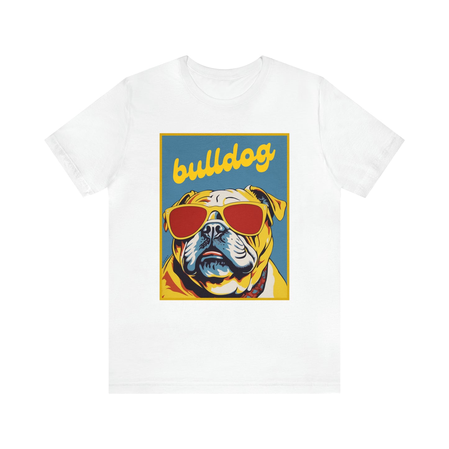 English Bulldog Bright Color Sunglasses - Dog Lover Unisex Jersey Short Sleeve Tee