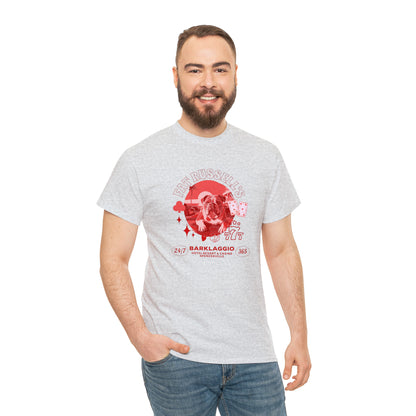 Fat Russell's Barklaggio Casino - English Bulldog T Shirt - Unisex Heavy Cotton Tee