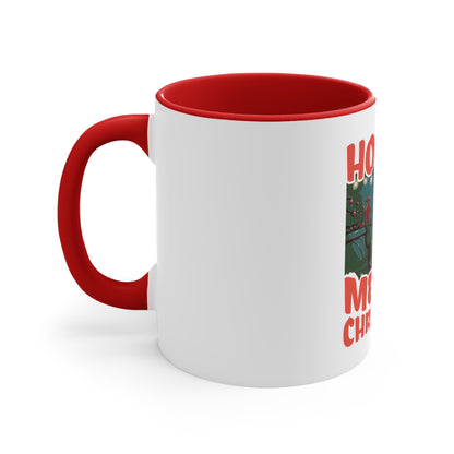 Ho Ho Ho Merry Christmas - English Bulldog Grinch - Accent Coffee Mug, 11oz