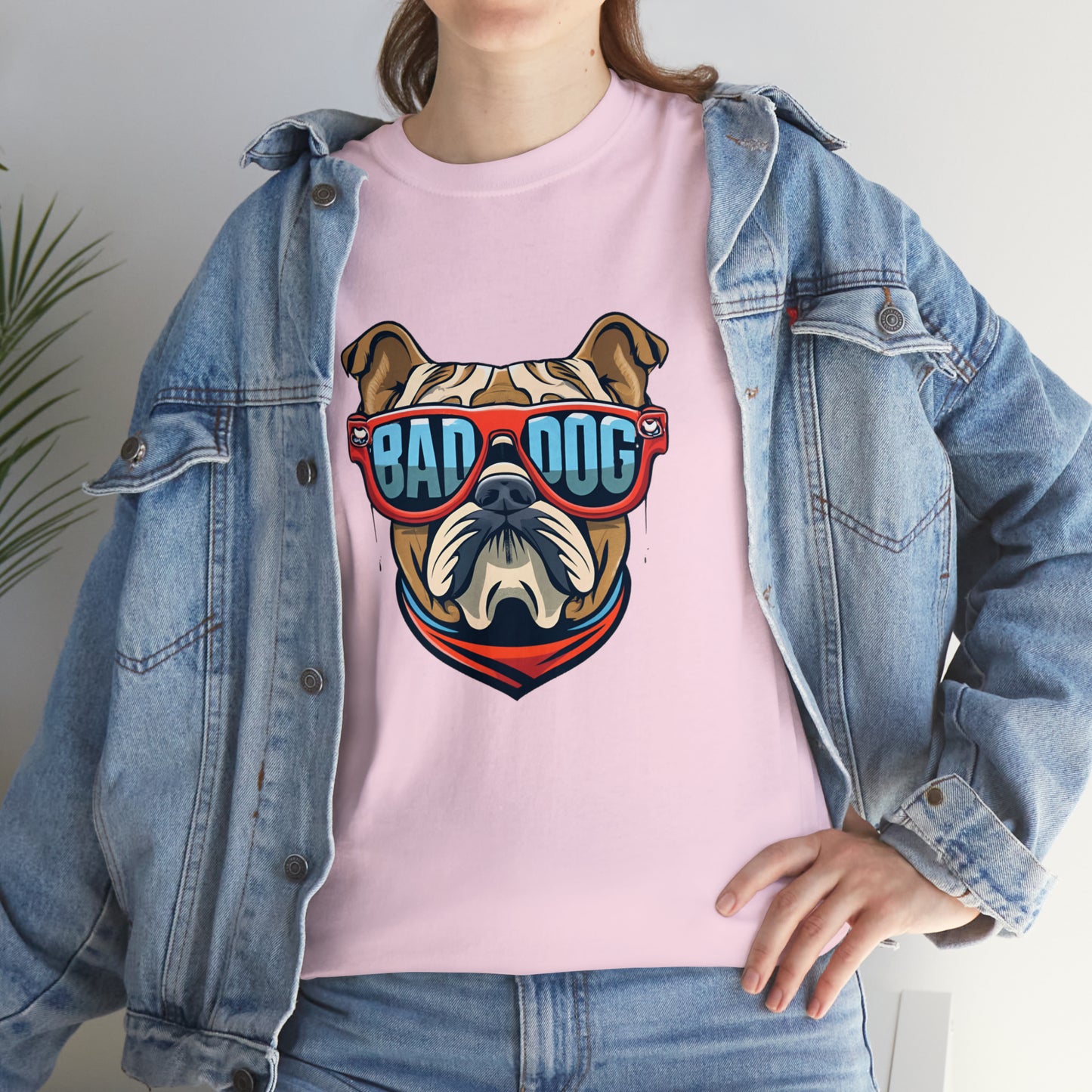 Bad Dog - Funny English Bulldog T Shirt- Unisex Heavy Cotton Tee